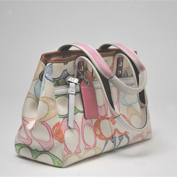 Coach Handbags - Coach Signature Handbag Copy of Authenticity Cream Multi Color